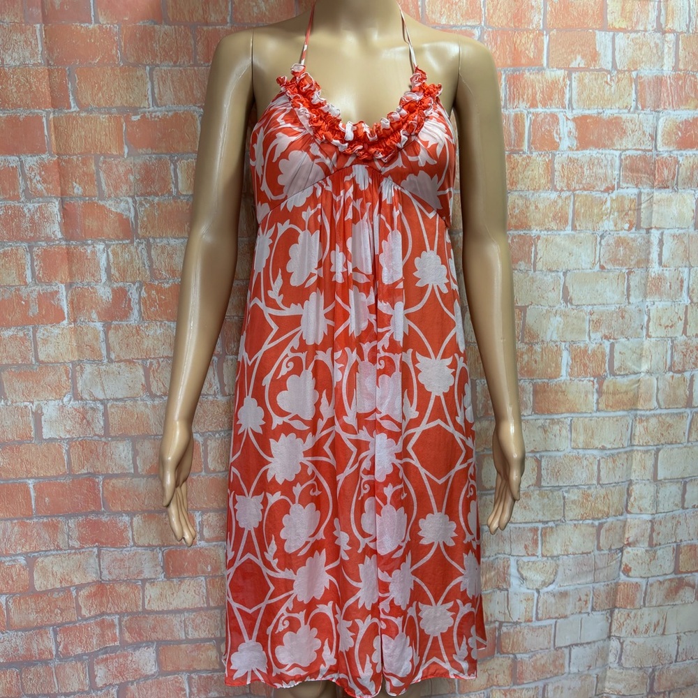 Milly of New York Floral Silk Halter Dress‎